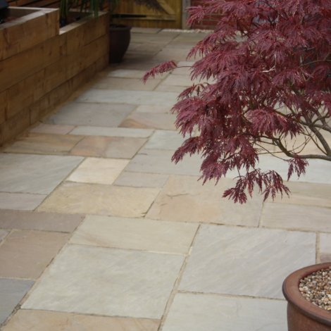 Autumn Brown Natural Sandstone Paving